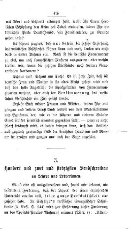 Hundert und zwei und siebzigstes Sendschreiben an Lehrer und Lehrerinnen