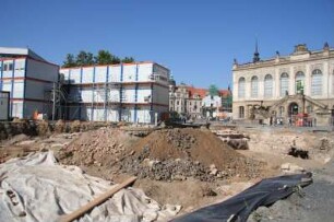 Dresden-Altstadt. Baustelle Neumarkt. Blick zum Johanneum