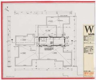 Wohnungsbau, Stadtsanierung Wedding Abschnitt II/VI, Demminerstraße, Ruppiner Straße, Berlin: Haus 7 Grundriss Dachgeschoss Blattnummer 65, 1:100