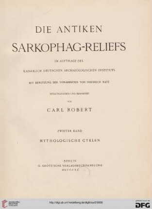 2: Die antiken Sarkophagreliefs: Mythologische Cyklen
