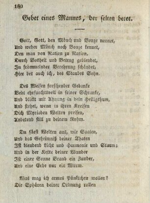 Gebet eines Mannes, der selten betet