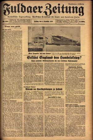 Ausgabe vom Freitag, den 09. Dezember 1938.