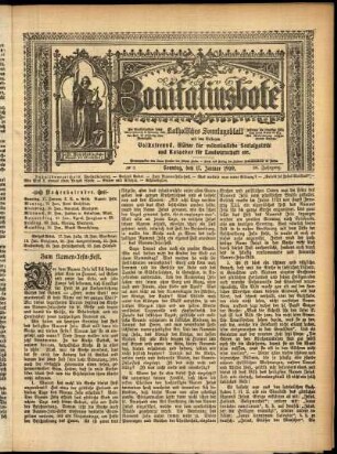 Erste Ausgabe vom Sonntag, den 17. Januar 1909.