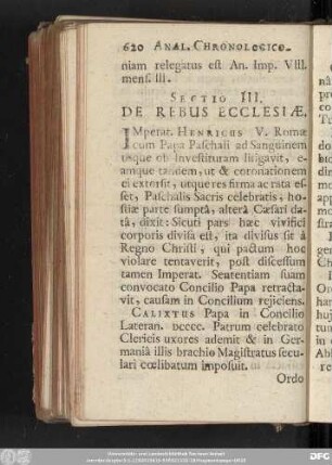 Sectio III. De Rebus Ecclesiae.
