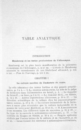 Table Analytique
