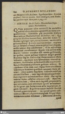 CCXXXIX. De D. Stabio, Maximiliani Imperatoris Mathematico