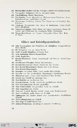Gläser und Kristalle (Nr. 252-284)