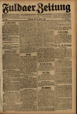 Ausgabe vom Dienstag, den 12. März 1918.
