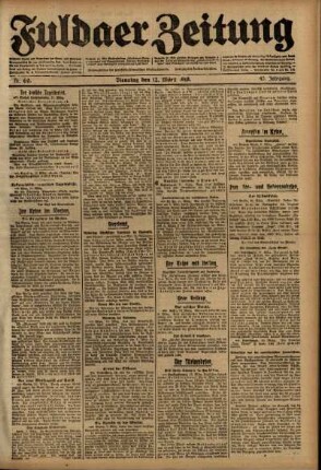 Ausgabe vom Dienstag, den 12. März 1918.