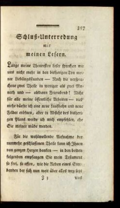 Schluß-Unterredung mit meinen Lesern