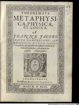 Theoremata metaphysica, physica et logica