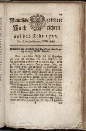 Den 16. des Herbstmonats. XXIII. Stück.