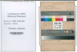 Entnazifizierung Heinrich Tiemann , geb. 17.07.1890 (Tischler)