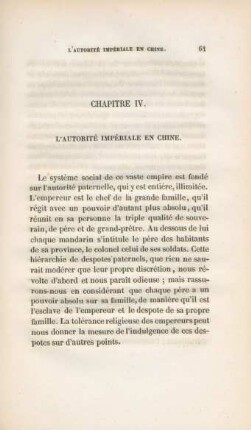 Chapitre IV. L'autorité impériale en Chine