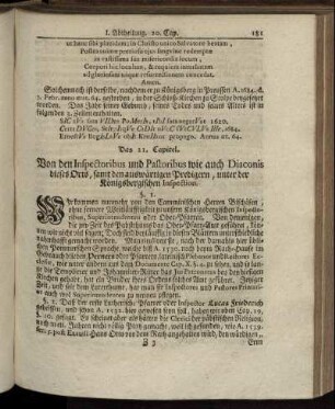 Das 21. Capitel. Von den Inspectoribus und Pastoribus [...]