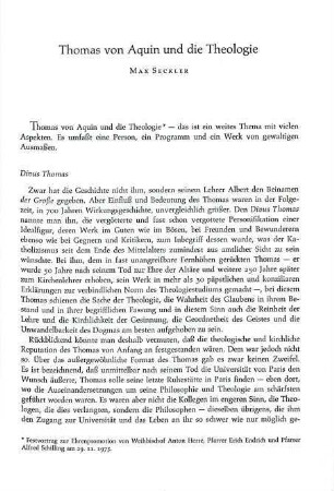 3-14 Thomas von Aquin und die Theologie