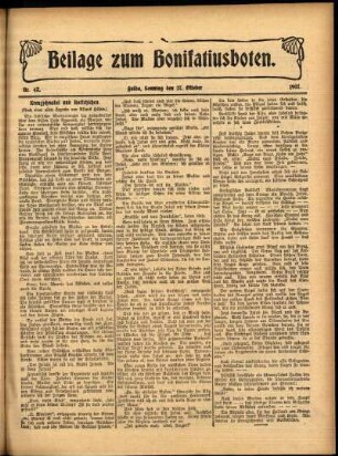 Zweite Ausgabe vom Sonntag, den 27. Oktober 1907.