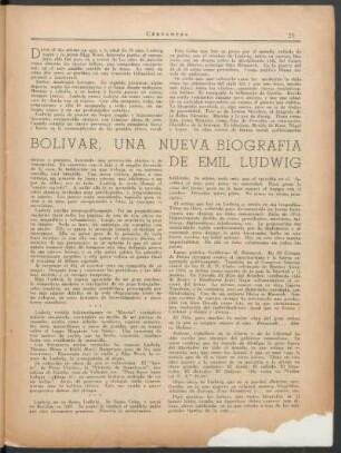 Bolívar, una nueva biografía de Emil Ludwig