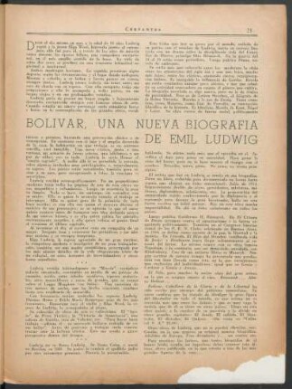 Bolívar, una nueva biografía de Emil Ludwig