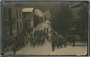 Erster Weltkrieg - "Aus den Stellungskriegen in den Vogesen". Kapelle der Garnisonkompanie Schirmeck, Département Bas-Rhin