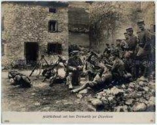 Rastende Soldaten auf dem Vormarsch zur Piavefront
