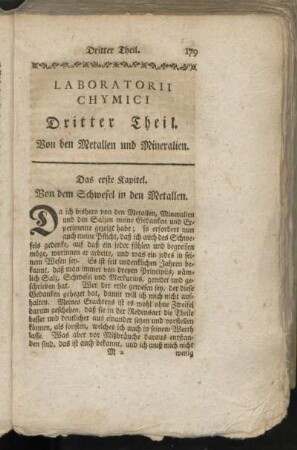 Dritter Theil. Von den Metallen und Mineralien