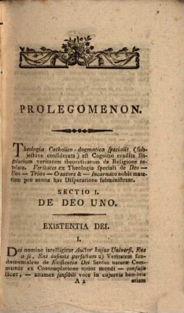 Assertiones ex theologia catholico-dogmatica-speciali de Deo uno, trino, creatore atque incarnato
