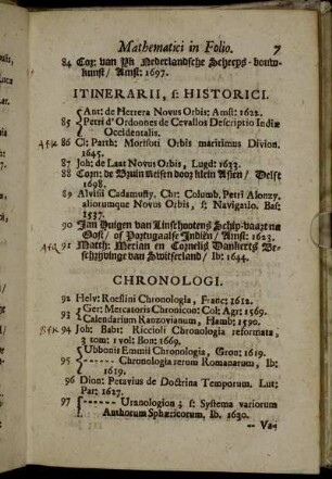Itinerarii, s: Historici