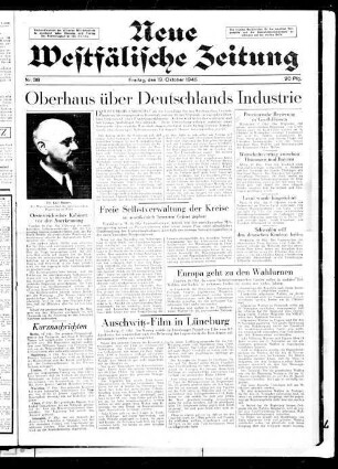 Neue westfälische Zeitung ; Ausgabe K ; Kreis Iserlohn, Hamm, Lippstadt, Soest und Unna