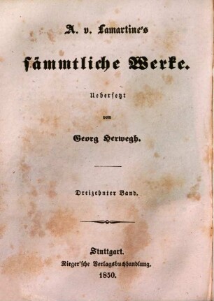 A. von Lamartine's sämmtliche Werke, 13. Enthüllungen