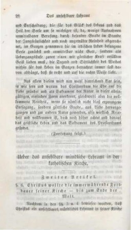 28-57 Ueber das unfehlbare mündliche Lehramt in der katholischen Kirche : zweiter Artikel