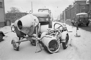 Bauhandwerk im Winter.