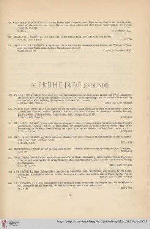 IV. Frühe Jade (Erdfunde) (Nr. 329-367)