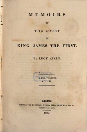 Memoirs of the court of King James the First : in two volumes, 2
