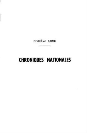 133-194, Deuxième partie: Chronique nationales