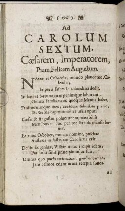 Ad Carolum Sextum,