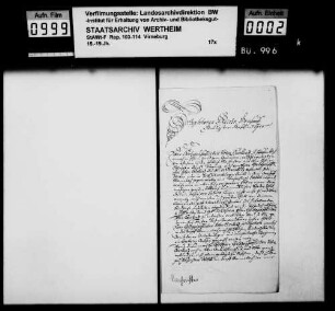 Gesuch des Virneburger Nachrichters und Wasenmeisters Hans Georg Dähler (Thäler) um Niederlassung im Dorf Mannebach.