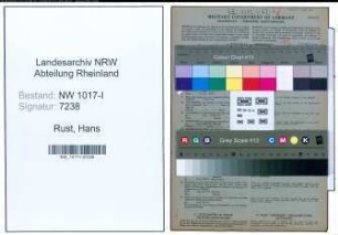 Entnazifizierung Hans Rust , geb. 06.09.1900 (Schalterbeamter)