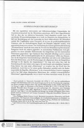 Ausprägungen des Historismus