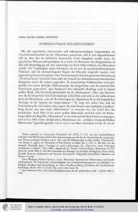 Ausprägungen des Historismus