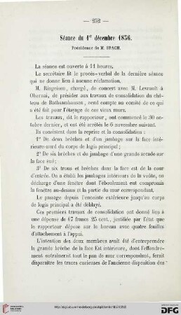 Séance du 1er décembre 1856