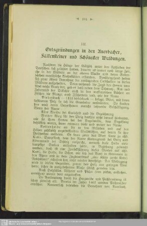 III. Ortsgründungen in den Auerbacher, Falkensteiner und Schönecker Waldungen