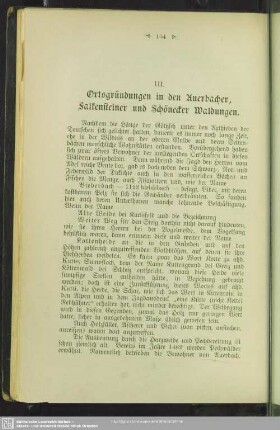 III. Ortsgründungen in den Auerbacher, Falkensteiner und Schönecker Waldungen