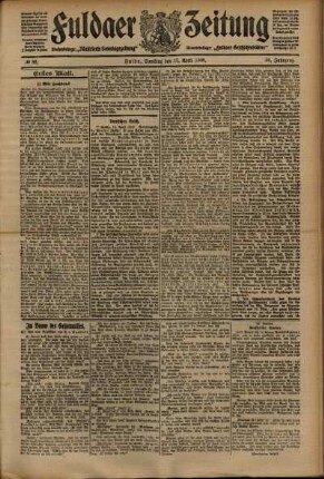 Erste Ausgabe vom Samstag, den 17. April 1909.