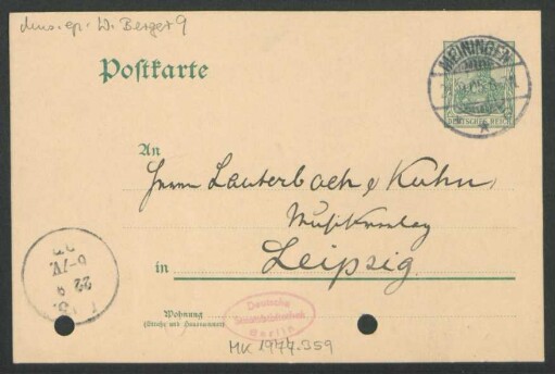 Brief an Lauterbach &amp; Kuhn &lt;Leipzig&gt; : 21.09.1905
