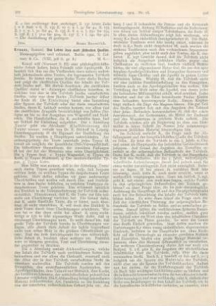 507-509 [Rezension] Krauss, Samuel, Das Leben Jesu nach jüdischen Quellen