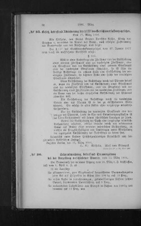 No. 36. Bekanntmachung, betreffend Taxavergütung bei der Verzollung verschiedener Waaren, vom 18. März 1886.