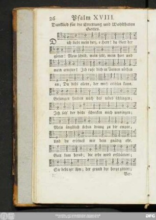 Psalm XVIII. Danklied für die Errettung und Wohlthaten Gottes.