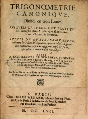 Trigonometrie canonique