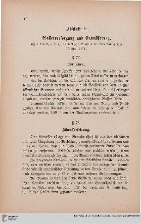 Abschnitt D: Wasserversorgung und Entwässerung